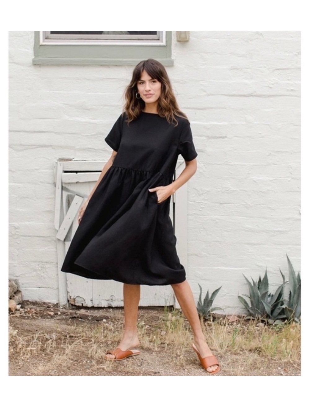 Tradlands Nico Dress - XS (original very oversized XXS) dyed w RIT Back to Black - Picture 1 of 16